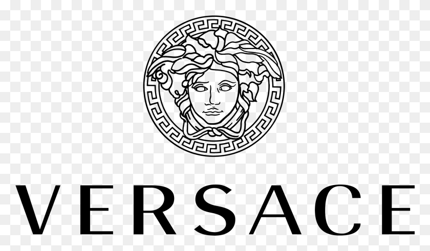 2101x1162 Versace Logo, Text, Label, Symbol HD PNG Download