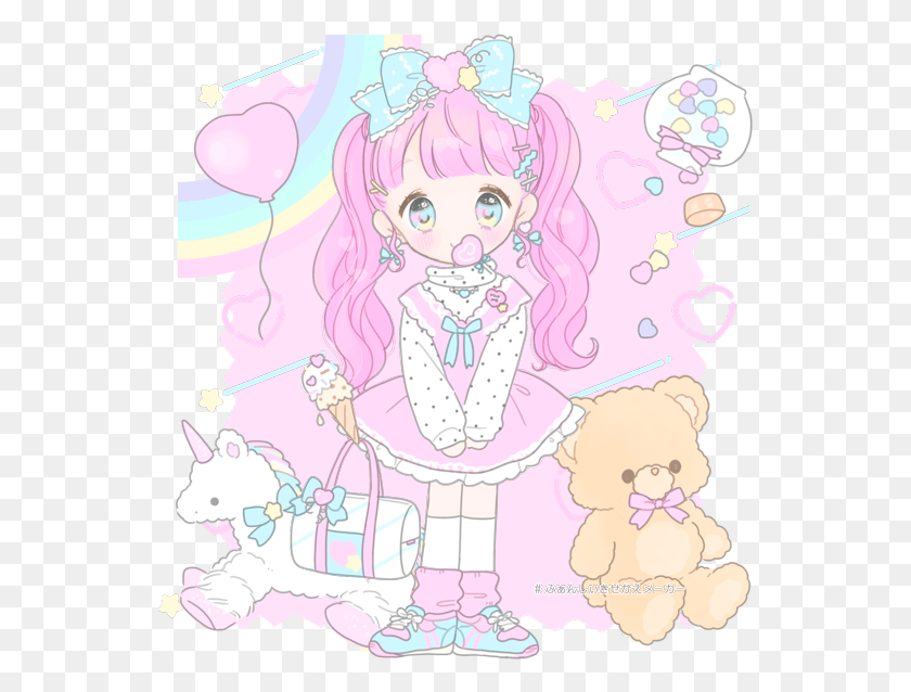 549x578 Very Cute And Sweet Pinky And Puffy Loves Pastel Color, Comics, Book, Manga HD PNG Download