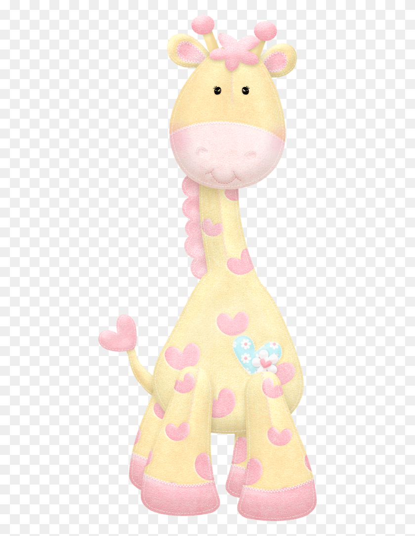 442x1024 Very Cute Yellow And Pink Giraffe Print Baby Pink Giraffe Clipart, Toy, Plush, Doll HD PNG Download