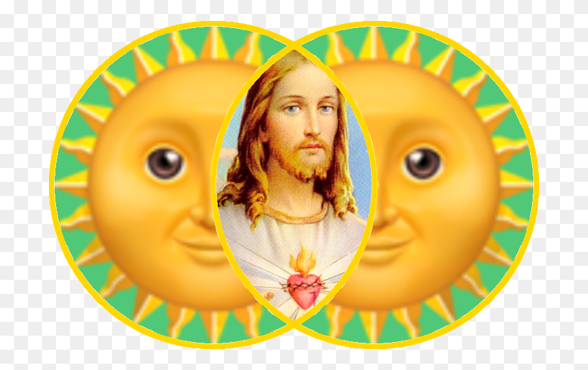 700x469 Vesica Pisces Emoji Sun New Emerald Border Master Jesus Jesus Christ Blue Eyes Blonde, Disk, Person, Human HD PNG Download