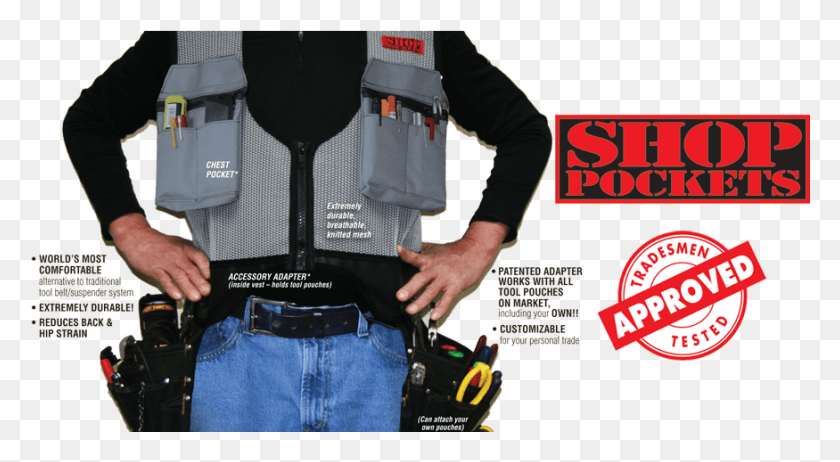 875x451 Vest From Brochure For Homepag Pocket, Clothing, Apparel, Lifejacket HD PNG Download