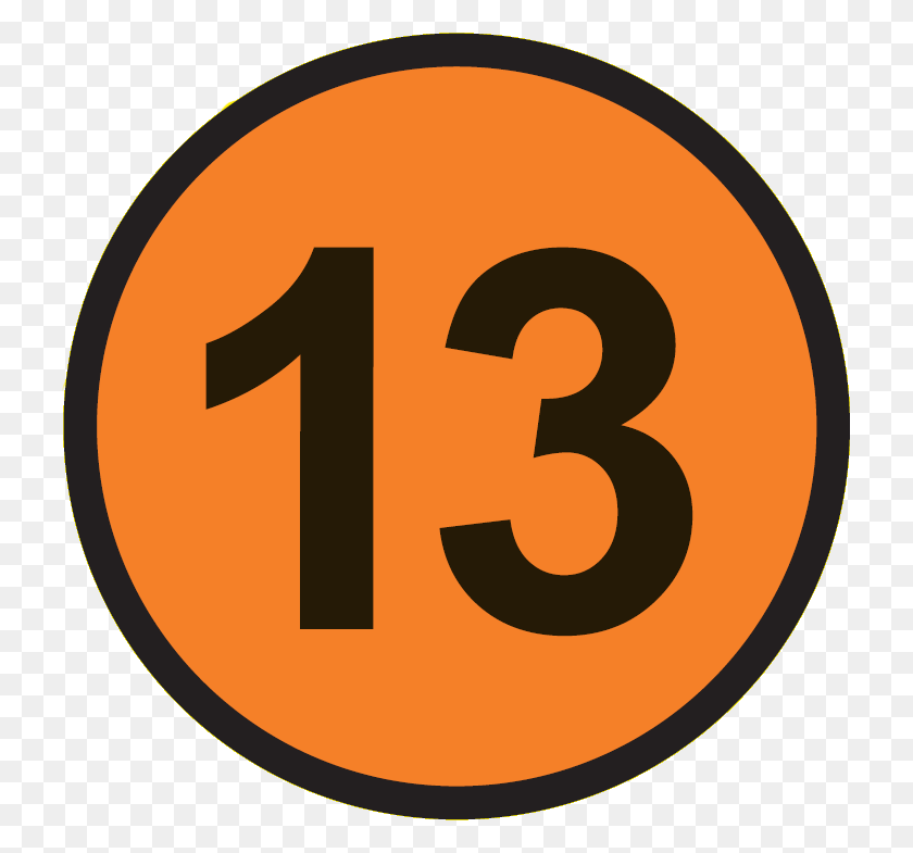 726x725 Vet 13 Circle Number 13 Is Orange, Símbolo, Texto Hd Png