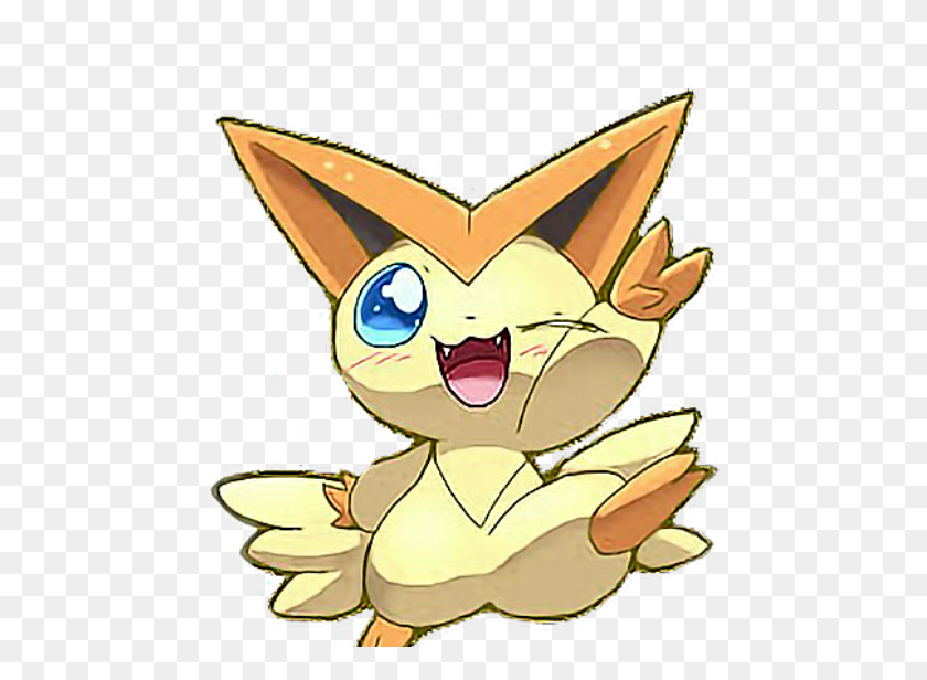 469x556 Victini Pokemon Mythical Poketmonster Victorypose Cartoon, Outdoors, Animal HD PNG Download
