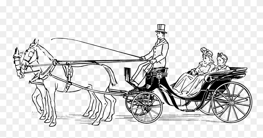 3039x1495 Victoria 1385 Horse Drawn Carriage Clipart, Gray, World Of Warcraft HD PNG Download