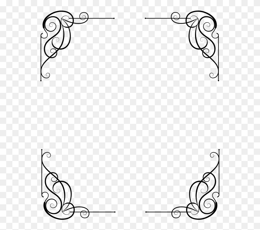 585x683 Victorian Art Deco Frame Border Deco Corner Frames And Borders, Gray, World Of Warcraft HD PNG Download