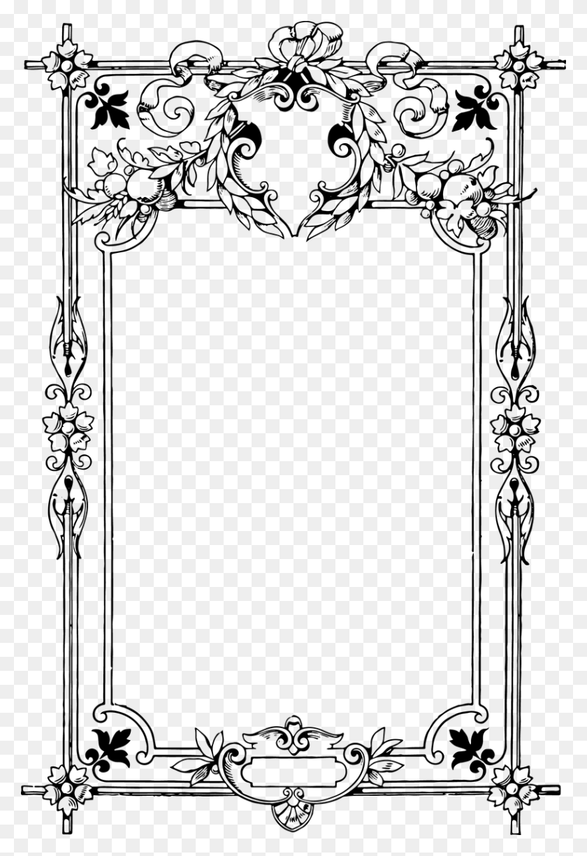 820x1225 Victorian Border Frame, Gate, Architecture, Building HD PNG Download