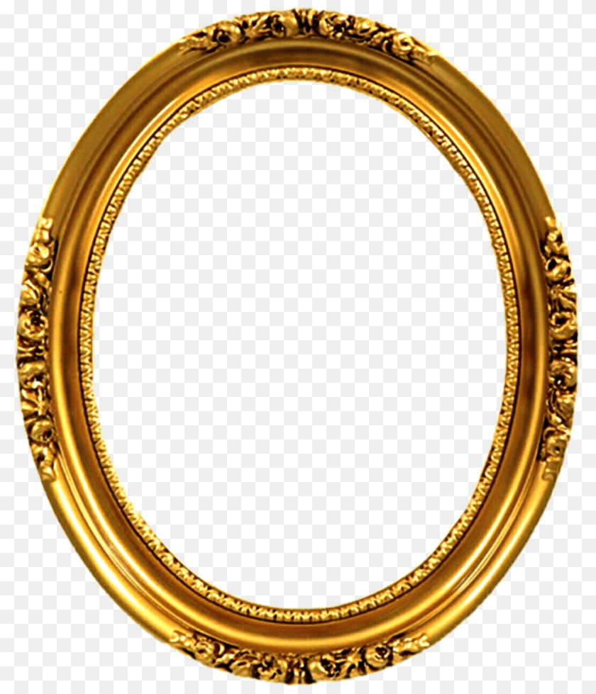 816x979 Victorian Frame, Oval, Photography, Gold PNG