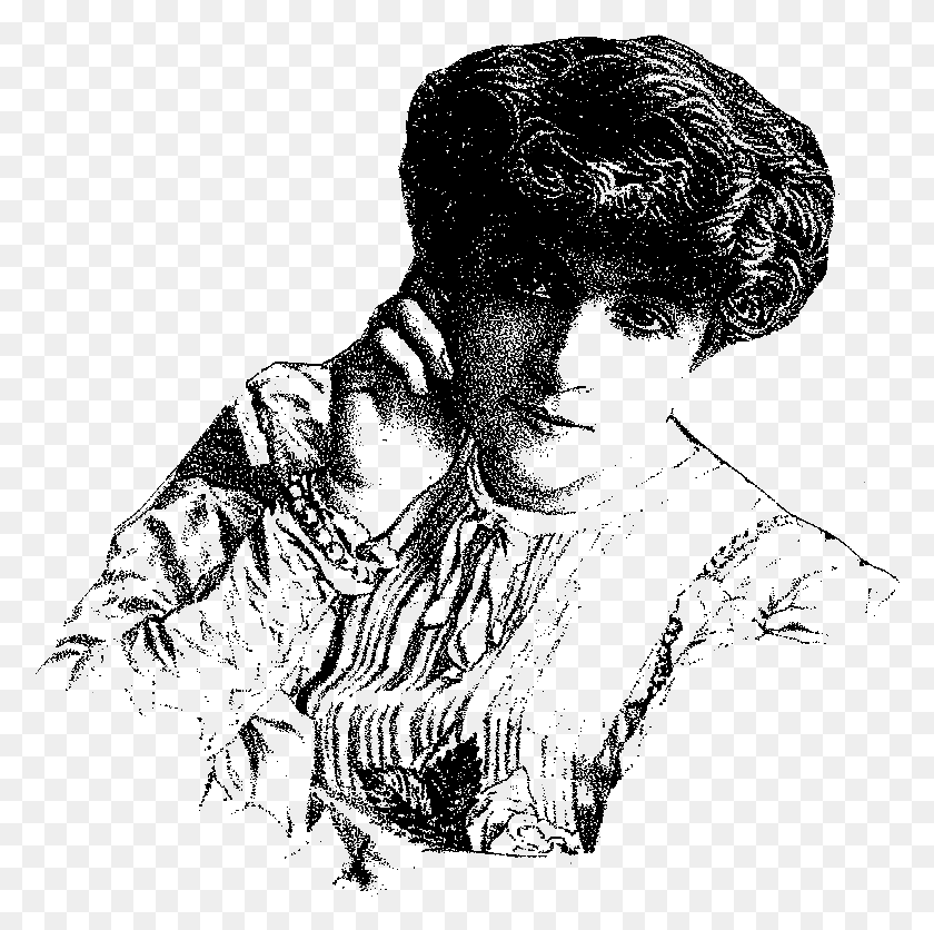 778x776 Victorian Gibson Girl Illustration Stock Image Antique Woman Antique Illustration, Nature, Outdoors, Outer Space Descargar Hd Png