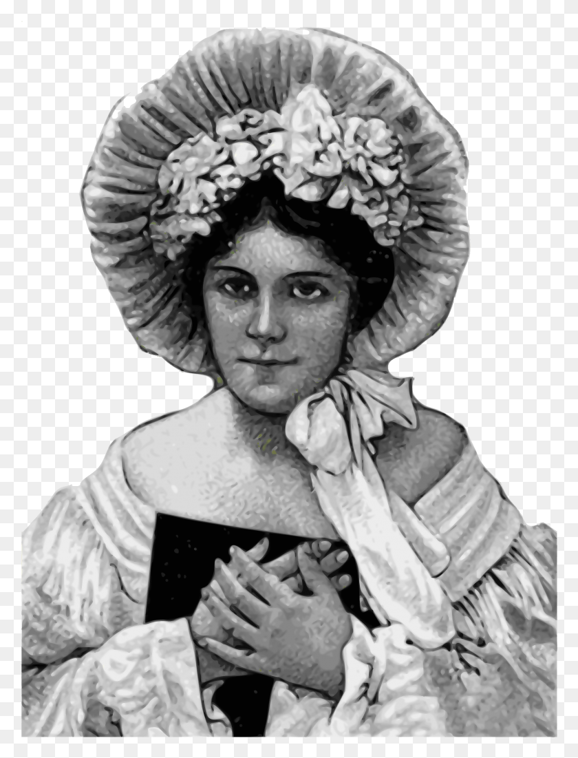 1997x2667 Иллюстрация Викторианской Леди Прозрачная Старая Шляпа Женщина, Капот, Одежда, Одежда Png Скачать