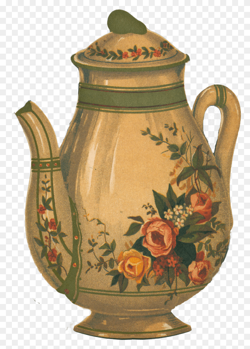 866x1234 Victorian Teapot Element By Tea Vintage, Jug, Pottery, Jar HD PNG Download