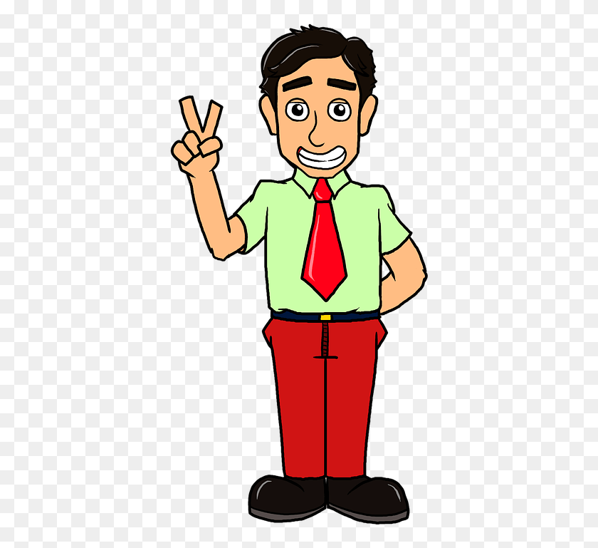 367x709 Victory Peace Happy Fingers Symbol Hand Love Cartoon, Person, Human, Tie HD PNG Download