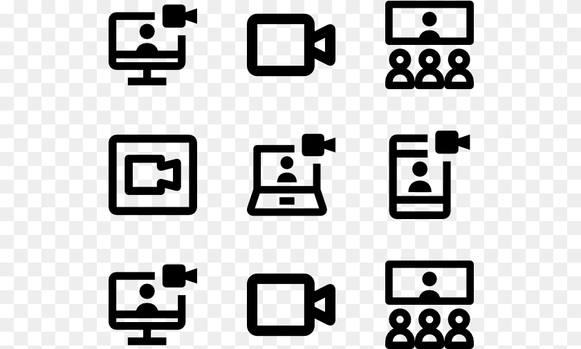 529x505 Video Call Technology Icons, Gray Sticker PNG