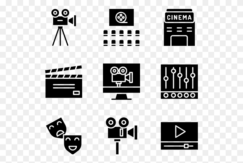 529x505 Video Editing Tool Icons Black And White, Gray, World Of Warcraft HD PNG Download