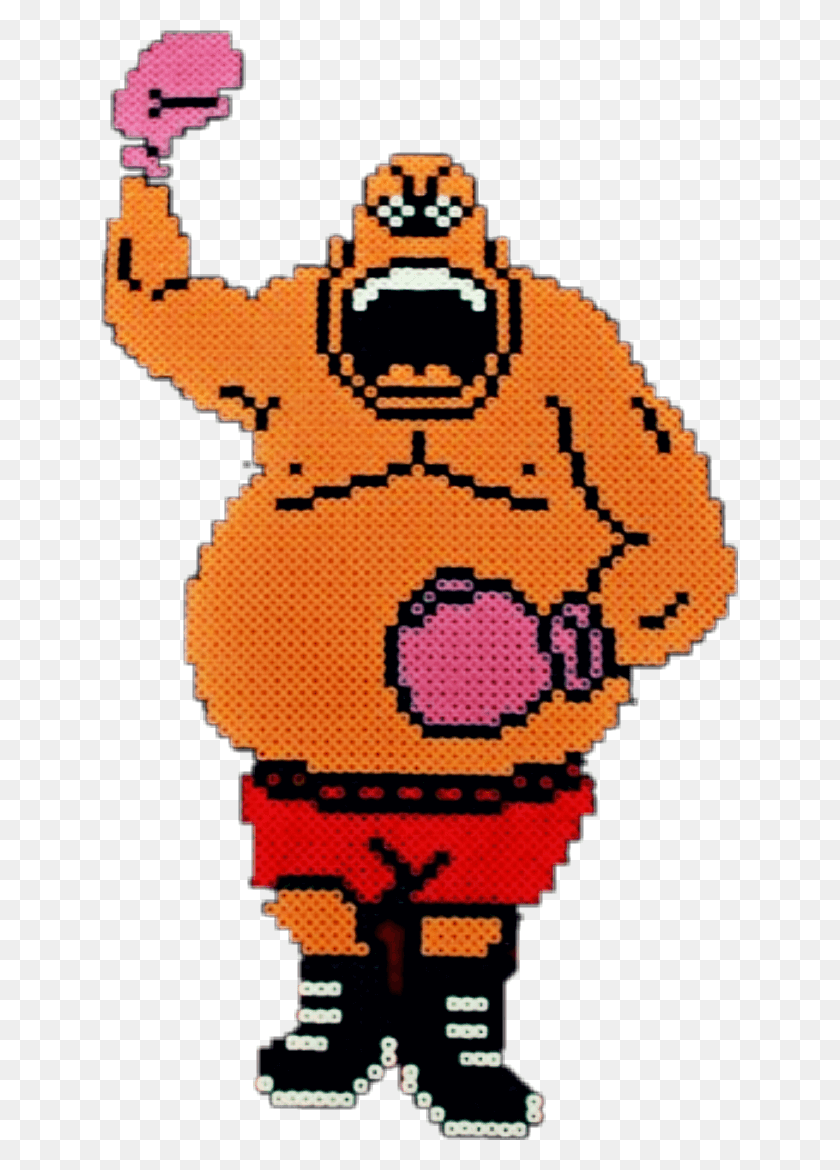 637x1110 Descargar Png Personaje De Videojuego Mike Tyson 39S Punch King Hippo Punch Out, Alfombra, Patrón, Bordado Hd Png