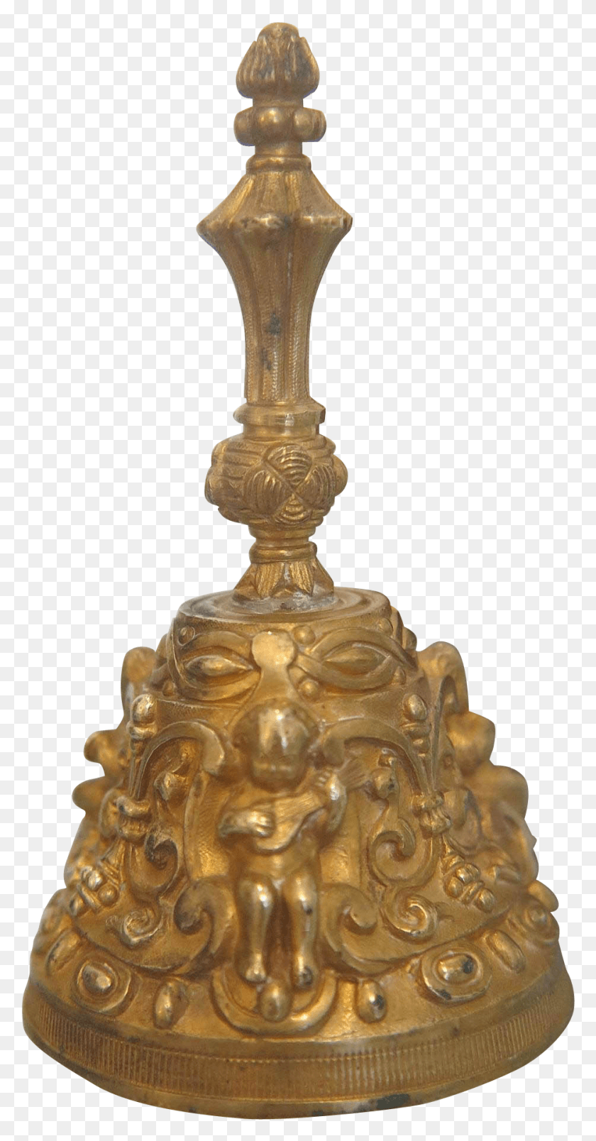 935x1856 Vienna Gilt Bronze Dinner Bell Turn Of 20th Century Antique, Gold, Lamp, Wedding Cake HD PNG Download