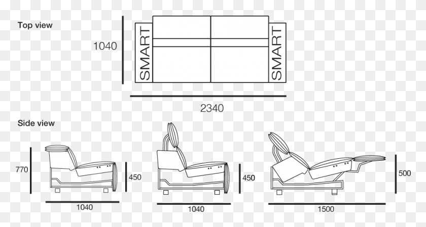 942x470 View All Configurations Sofa Side View Drawing, Chair, Furniture, Text HD PNG Download