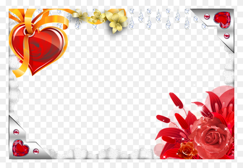 1024x682 Descargar Png Marco De Fotos De Amor De Tamaño Completo, Gráficos, Diseño Floral Hd Png