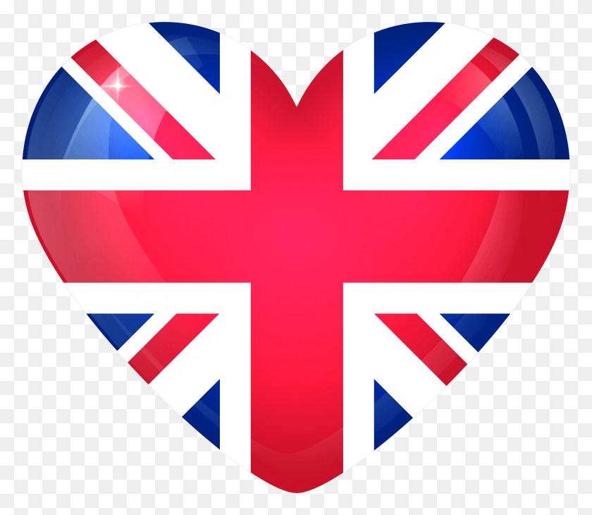 5794x4984 View Full Size United Kingdom Flag Heart, Logo, Symbol, Trademark HD PNG Download