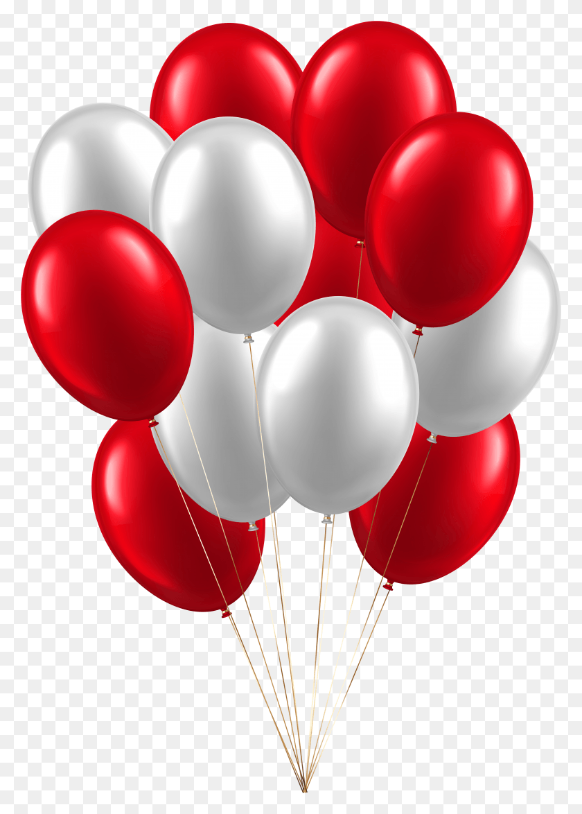 5502x7862 View Full Size White And Red Balloons HD PNG Download