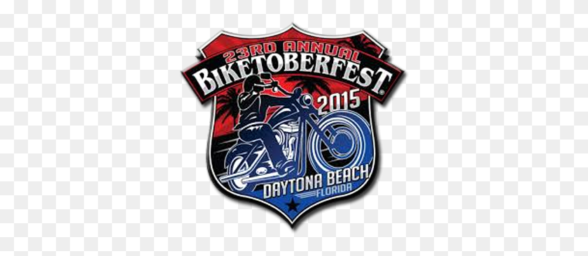 330x307 Посмотреть Увеличенное Изображение 2015 Daytona Beach Biketoberfest Emblem, Logo, Symbol, Trademark Hd Png Download