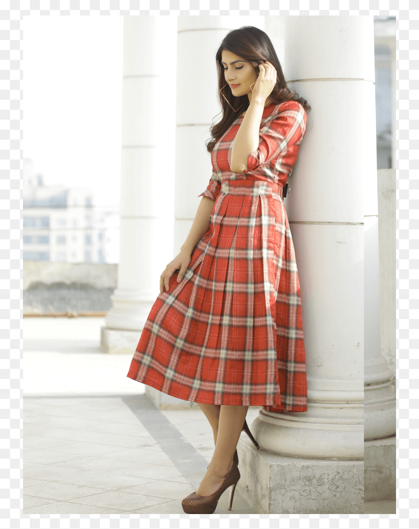 749x1001 View Larger Plaid, Dress, Clothing, Apparel HD PNG Download