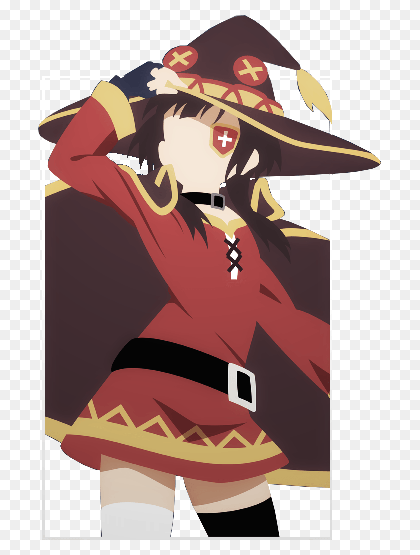 686x1049 View Megumin Square Raw 1 Cartoon, Одежда, Одежда, Комиксы Hd Png Скачать