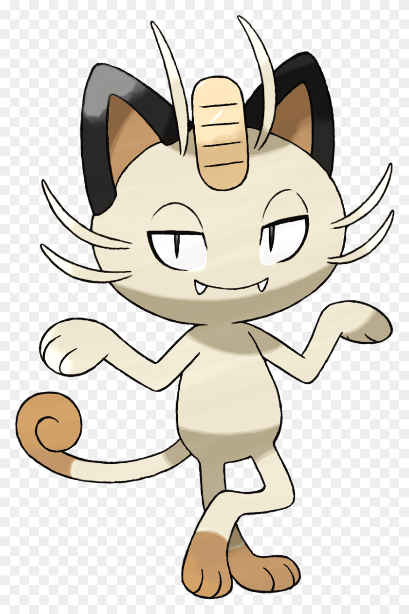 833x1281 Descargar Png Ver Meowth Alolanormal Meowth Evolución De Pokemon Sol, Cupido, Animal, Persona Hd Png