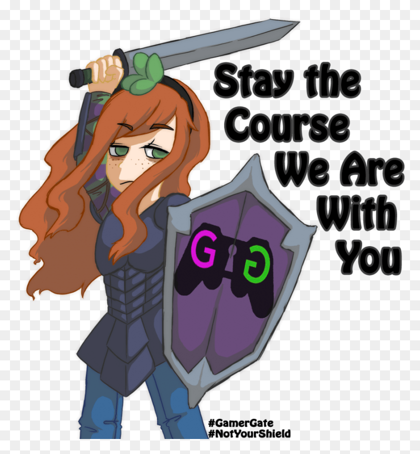 873x948 View Samegoogleiqdbsaucenao Gamergate By Caitesith D84mhc0 Stay The Course Meme, Armor, Shield, Poster HD PNG Download