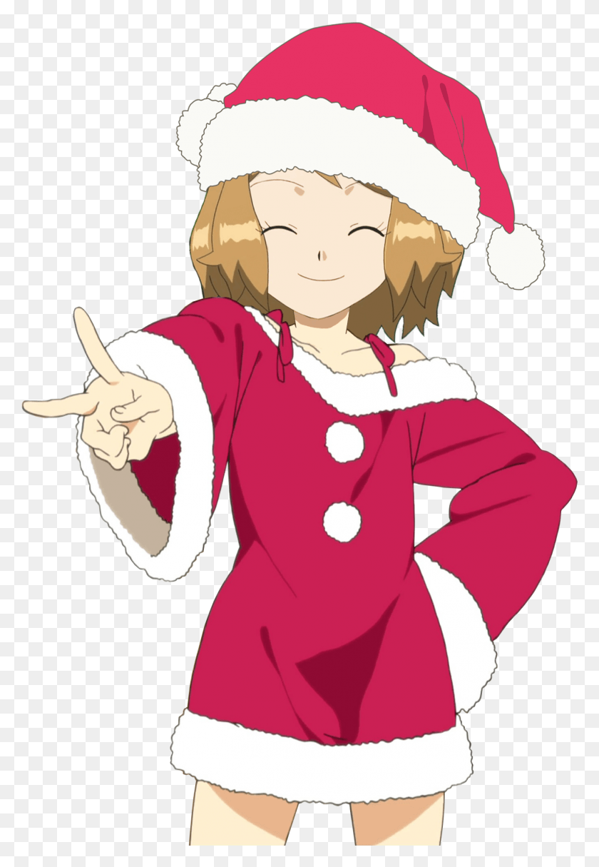 1362x2018 View Samegoogleiqdbsaucenao Merry Karismasu Santa Hat Anime Girl, Chef, Person, Human HD PNG Download