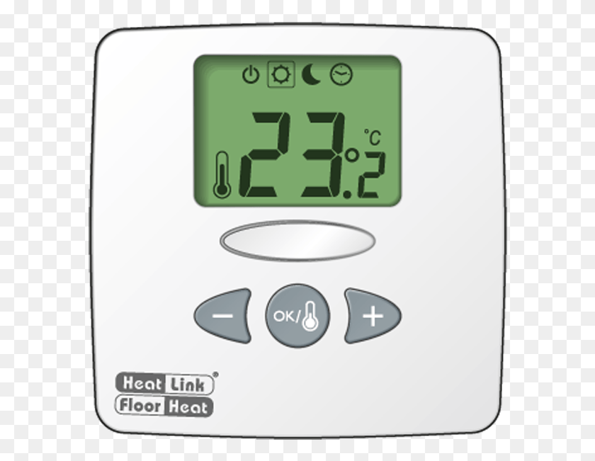 592x591 View The Full Image 46543 Digital Thermostat Heatlink Thermostat, Digital Clock, Clock, Alarm Clock HD PNG Download