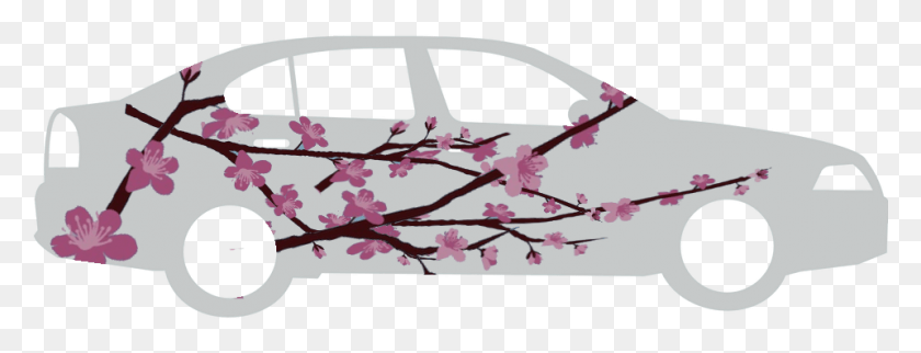 959x323 View Weeb Car 2 Transparent Car Clip Art, Plant, Flower, Blossom HD PNG Download