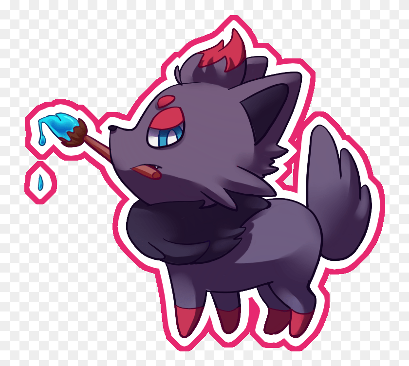 742x692 View Zorua By Kiwchu D57Uey0 Мультфильм, Графика, Сердце Hd Png Скачать