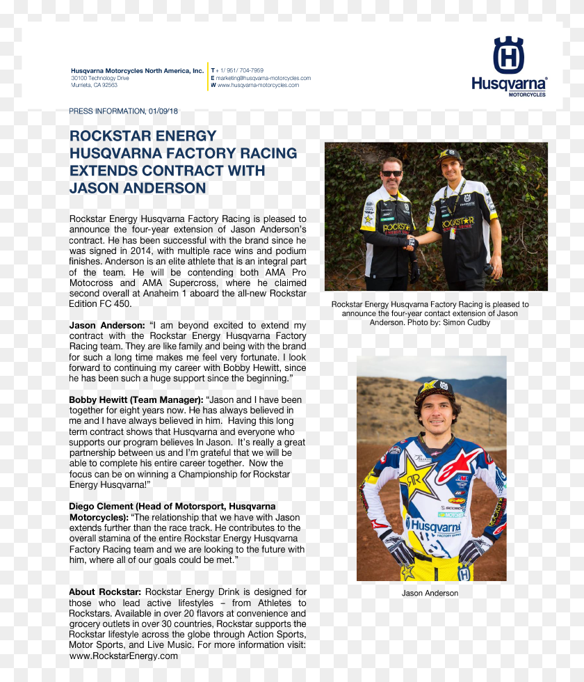 780x920 Views January 09 2018 Latest News Press Release Husqvarna, Person, Human, Clothing HD PNG Download