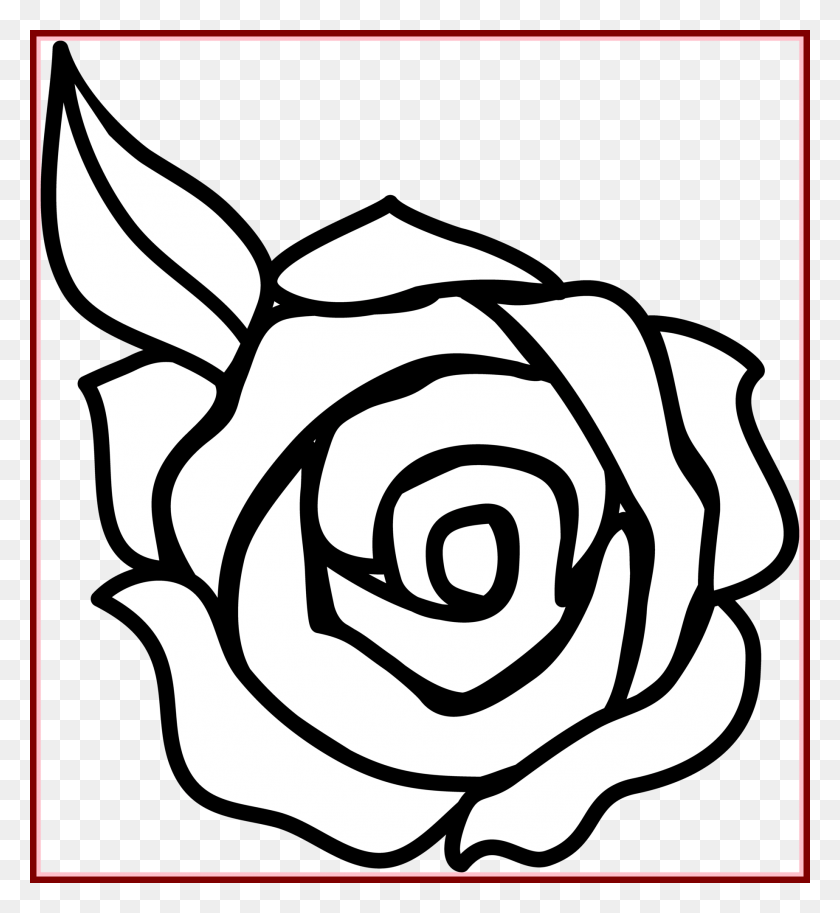 1837x2010 Vignette Drawing Simple Beginner Rose Drawing Easy, Rose, Flower, Plant HD PNG Download