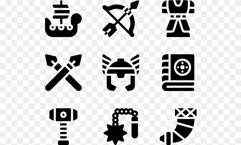 Viking Computer Hardware Icon, Gray PNG