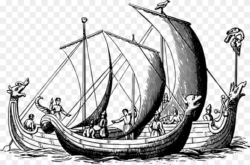 1134x750 Viking Ships Anglo Saxons Boat Viking Dragon Boat, Gray Sticker PNG