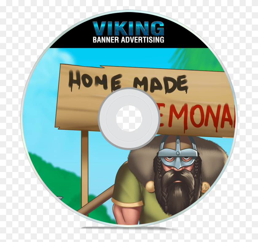 711x728 Vikingbanneradvertising Cd, Disk, Dvd, Person HD PNG Download