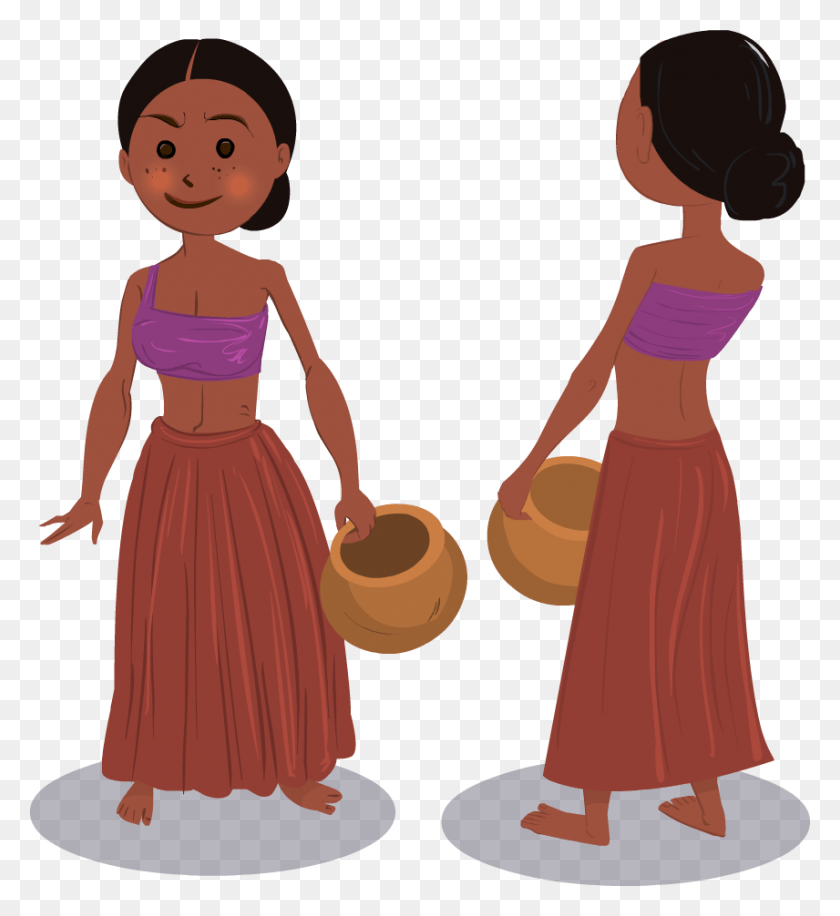 856x940 Village Clipart Clean Village Indian Village Cartoon Girl, Doll, Toy, Person HD PNG Download