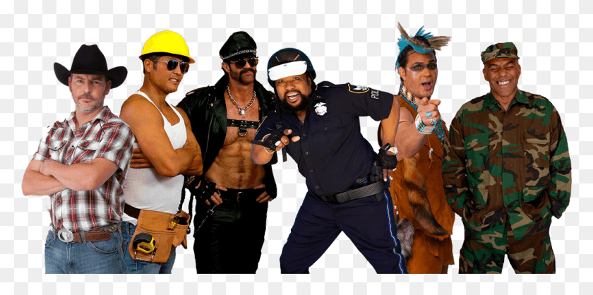 1033x475 Village People, Person, Helmet, Clothing HD PNG Download