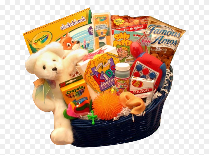 659x563 Villages Alzheimers Family Support Walk Gift Baskets Childrens Gift Baskets, Basket, Snack, Food HD PNG Download