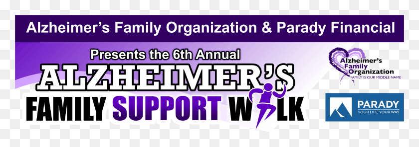 4189x1269 Villages Alzheimers Family Support Walk Website Header Alonso Alarmas, Text, Purple, Flyer HD PNG Download