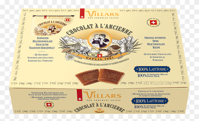 765x449 Villars Old Fashioned Alpine Swiss Milk Chocolate Tasting Villars Chocolate, Text, Advertisement, Poster HD PNG Download