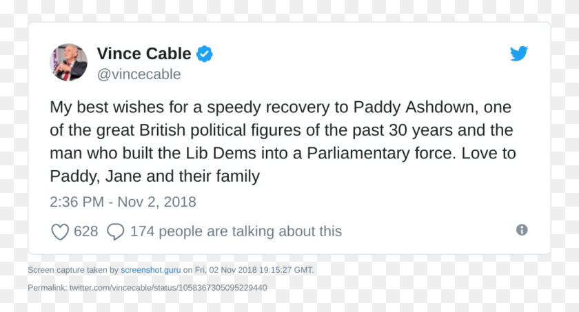 761x393 Descargar Png Vince Cable Wishes Paddy Ashdown Well Andy Richter Louis Ck Twitter, Texto, Persona, Humano Hd Png