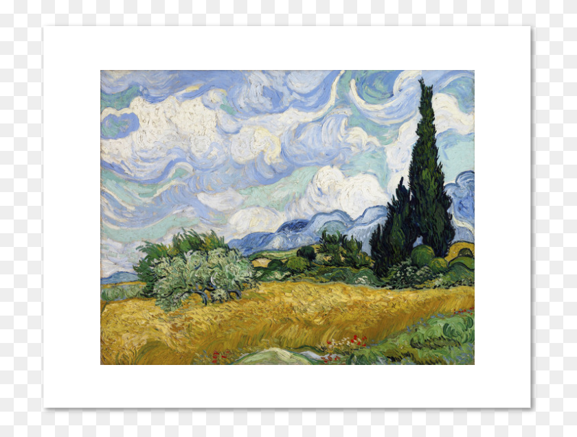730x577 Vincent Van Gogh Campo De Trigo Con Cipreses 1889 Van Gogh Campo De Trigo Con Cipreses, Planta Hd Png