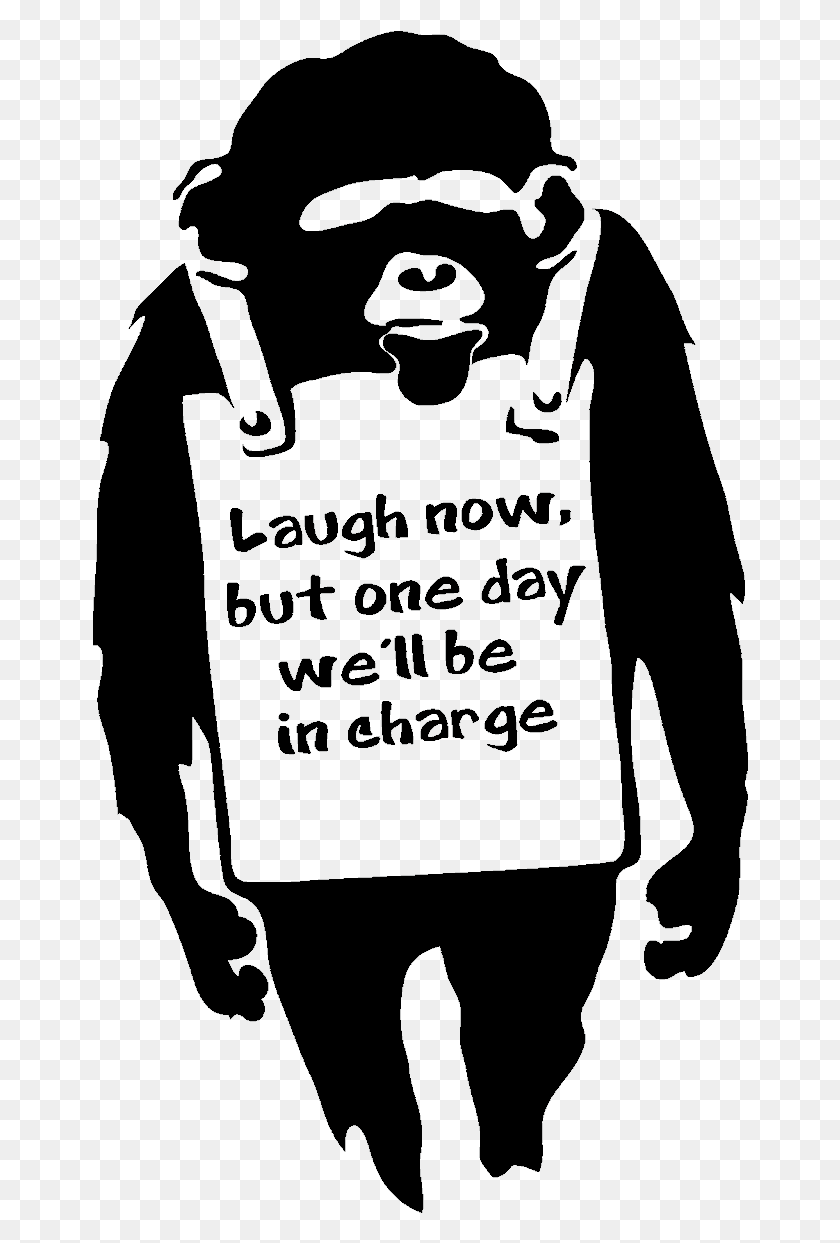 656x1183 Vinilo Banksy Y El Chimpanc Laugh Now But One Day Well, Clothing, Apparel, Person HD PNG Download