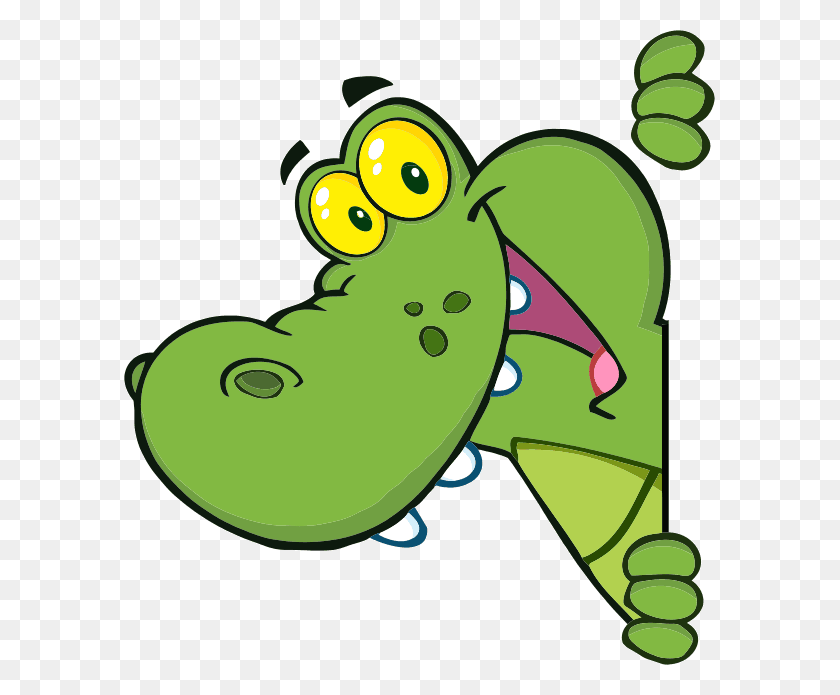 591x635 Vinilo Infantil Cocodrilo Color Cartoon Happy Crocodile, Green, Animal, Amphibian HD PNG Download
