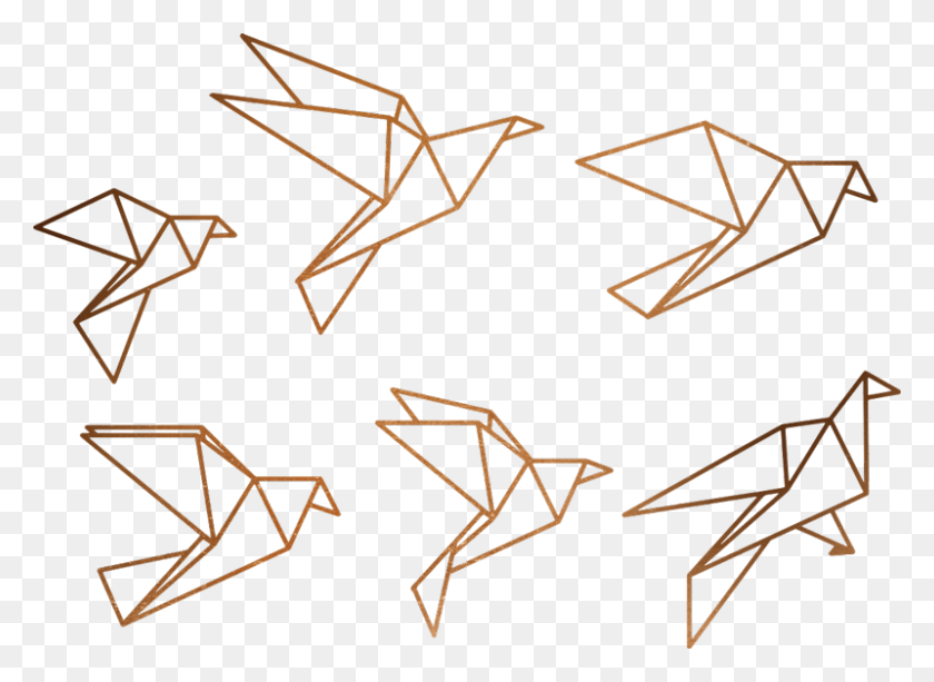800x568 Vinilo Origami Pjaros Volando Vinilo Pajaros Origami, Symbol, Star Symbol HD PNG Download