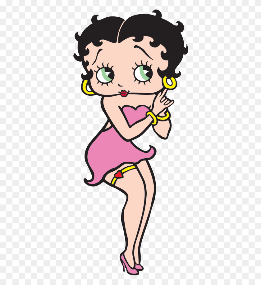 374x860 Vinilo Porttil Betty Boop Color Betty Boop Pink, Person, Human, Label HD PNG Download