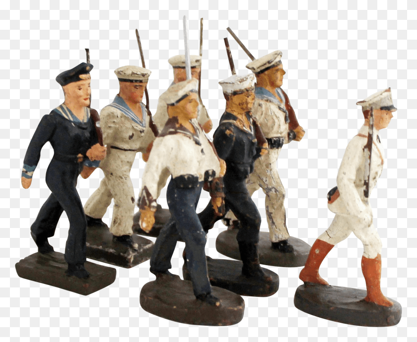 1595x1290 Vintage 1930s Navy Marine Sailor Soldier Officer Cadet Figurine, Person, Human, Military HD PNG Download