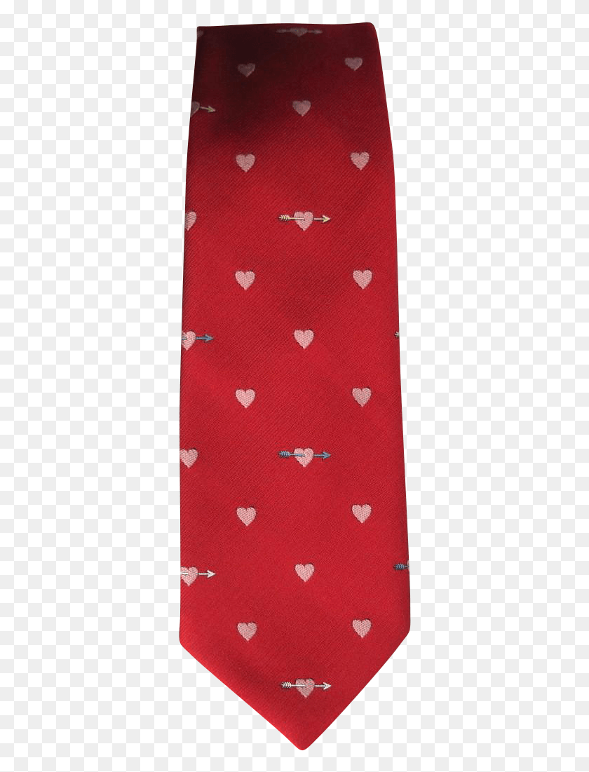 332x1041 Vintage 196039s Jacquard Tie In Red With Heart And Arrow, Rug, Clothing, Apparel HD PNG Download